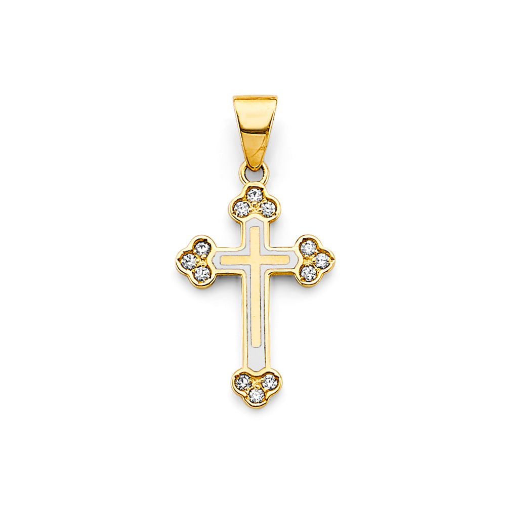 14K Yellow Gold Cross Pendant - PT2611