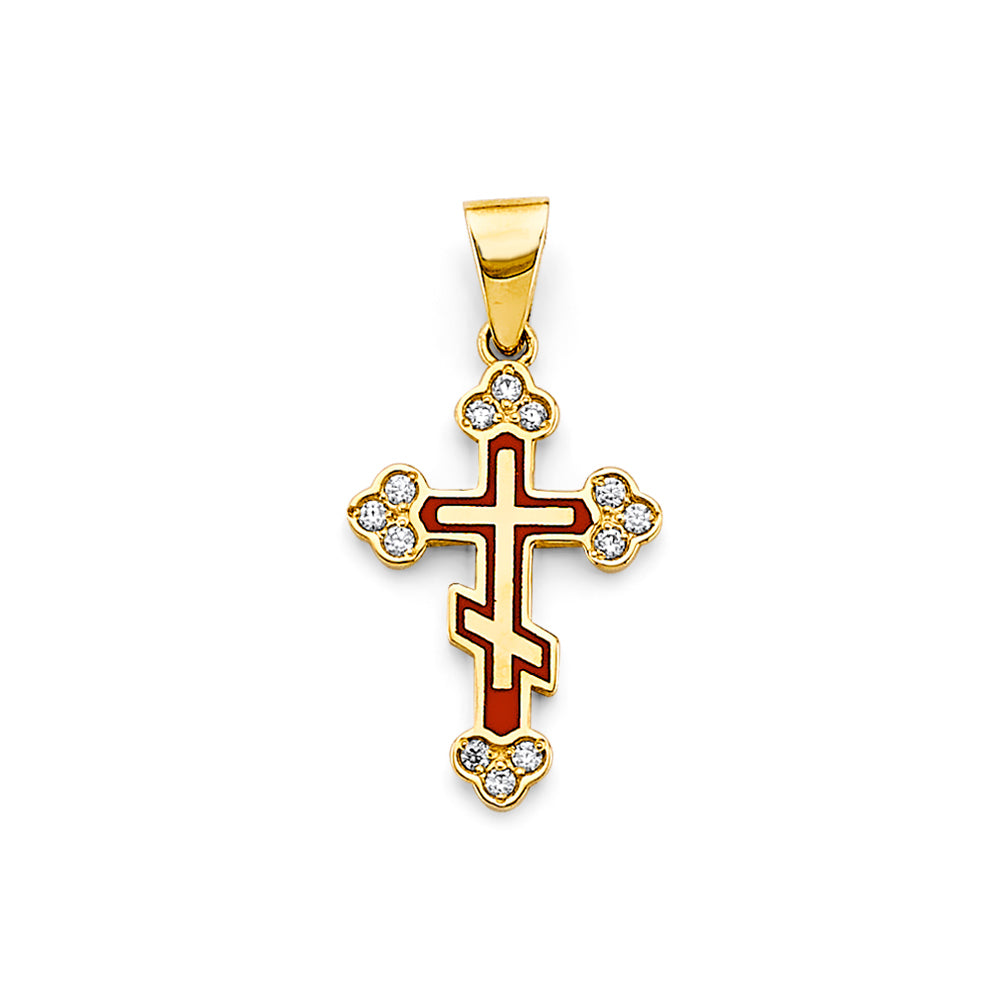 14K Yellow Gold Cross Pendant - PT2612
