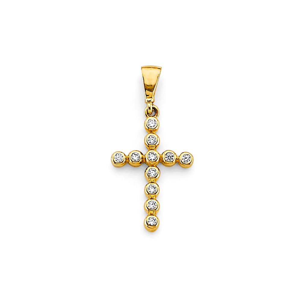 14K Yellow Gold Cross Pendant - PT2613