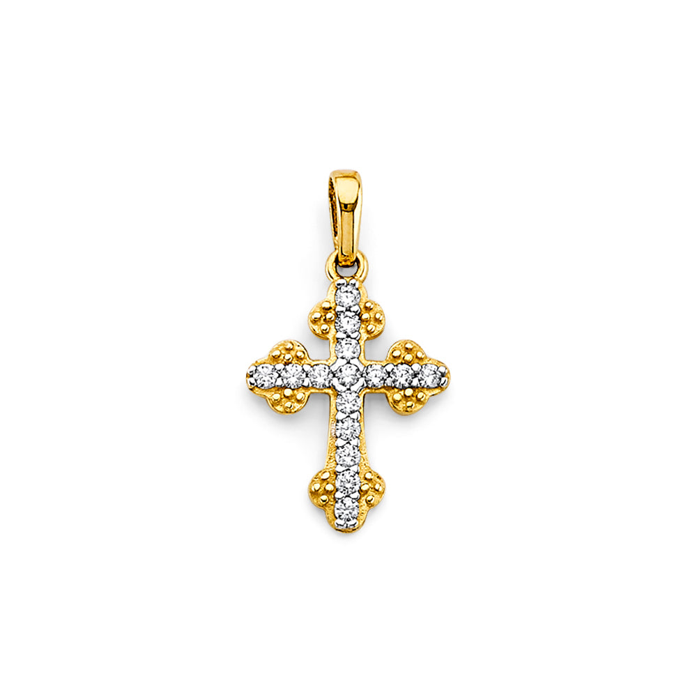 14K Yellow Gold Cross Pendant - PT2614