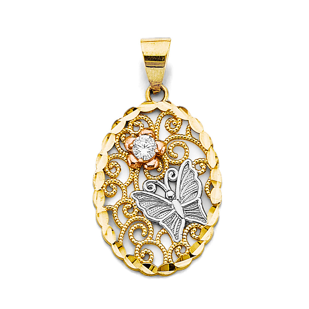 14K Yellow Gold Animal, Sea Life & Butterfly Pendant - PT2670