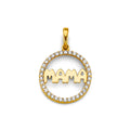 14K Yellow Gold Mom, Family, Baby & Heart Pendant - PT2692