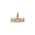 14K Yellow Gold Mom, Family, Baby & Heart Pendant - PT2696
