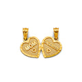 14K Yellow Gold Mom, Family, Baby & Heart Pendant - PT2698