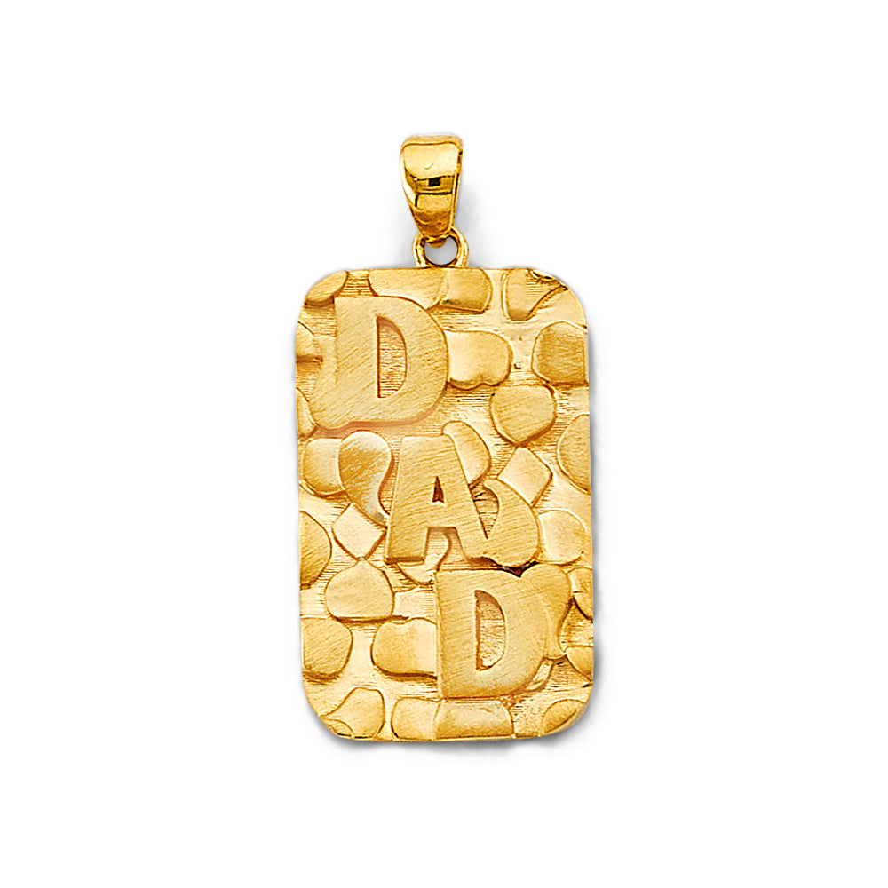 14K Yellow Gold Mom, Family, Baby & Heart Pendant - PT2700