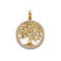 14K Yellow Gold Mom, Family, Baby & Heart Pendant - PT2704