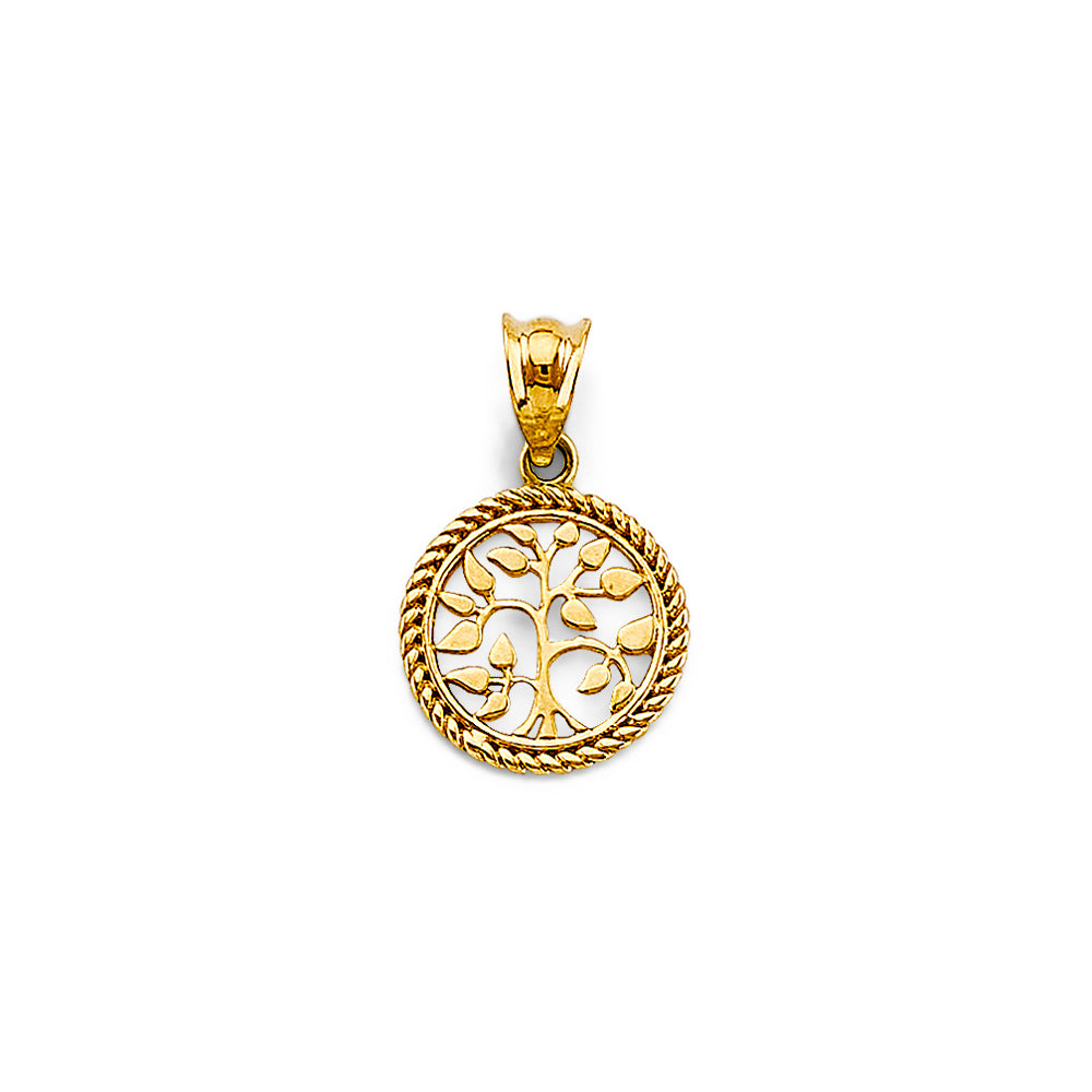 14K Yellow Gold Mom, Family, Baby & Heart Pendant - PT2705