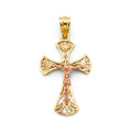 14K Yellow Gold Crucifix Cross Pendant - PT2709
