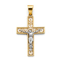 14K Yellow Gold Crucifix Cross Pendant - PT2710