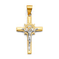 14K Yellow Gold Crucifix Cross Pendant - PT2712