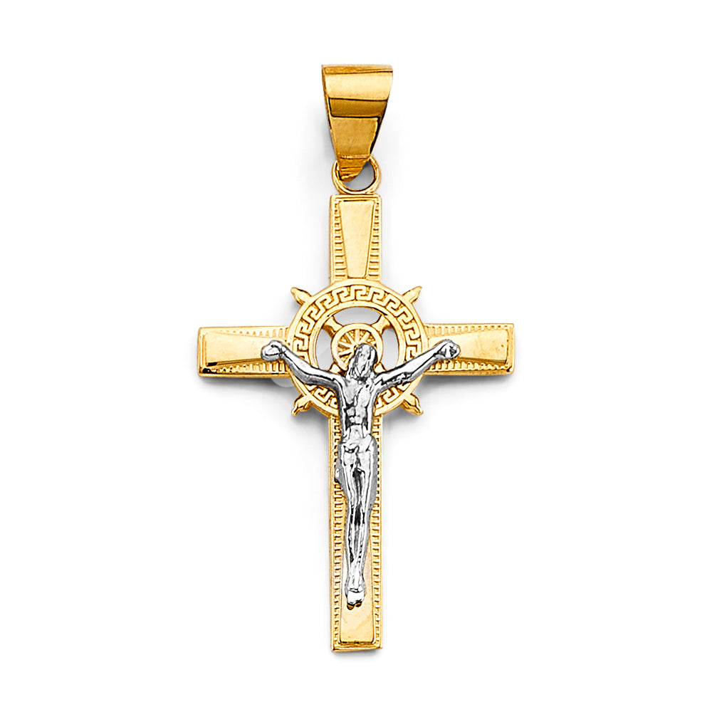 14K Yellow Gold Crucifix Cross Pendant - PT2712