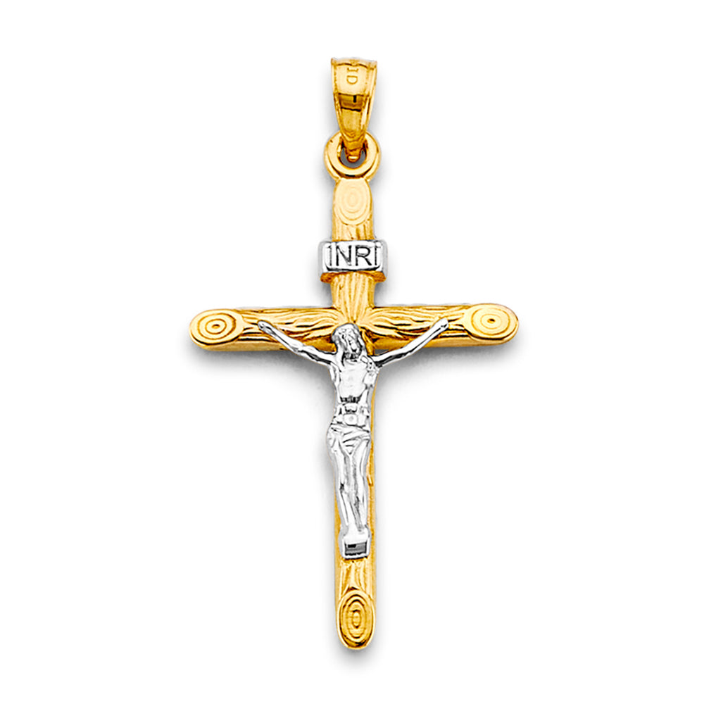 14K Yellow Gold Crucifix Cross Pendant - PT2715