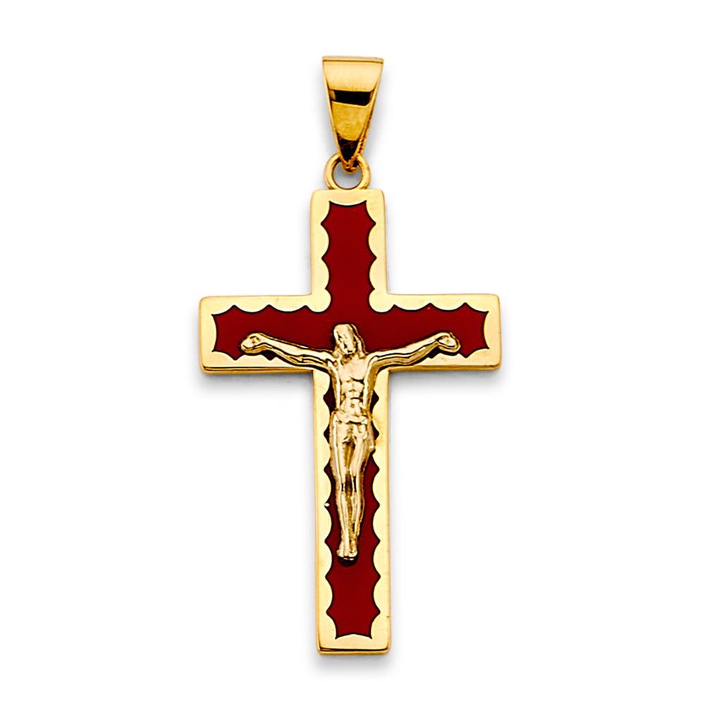 14K Yellow Gold Crucifix Cross Pendant - PT2717