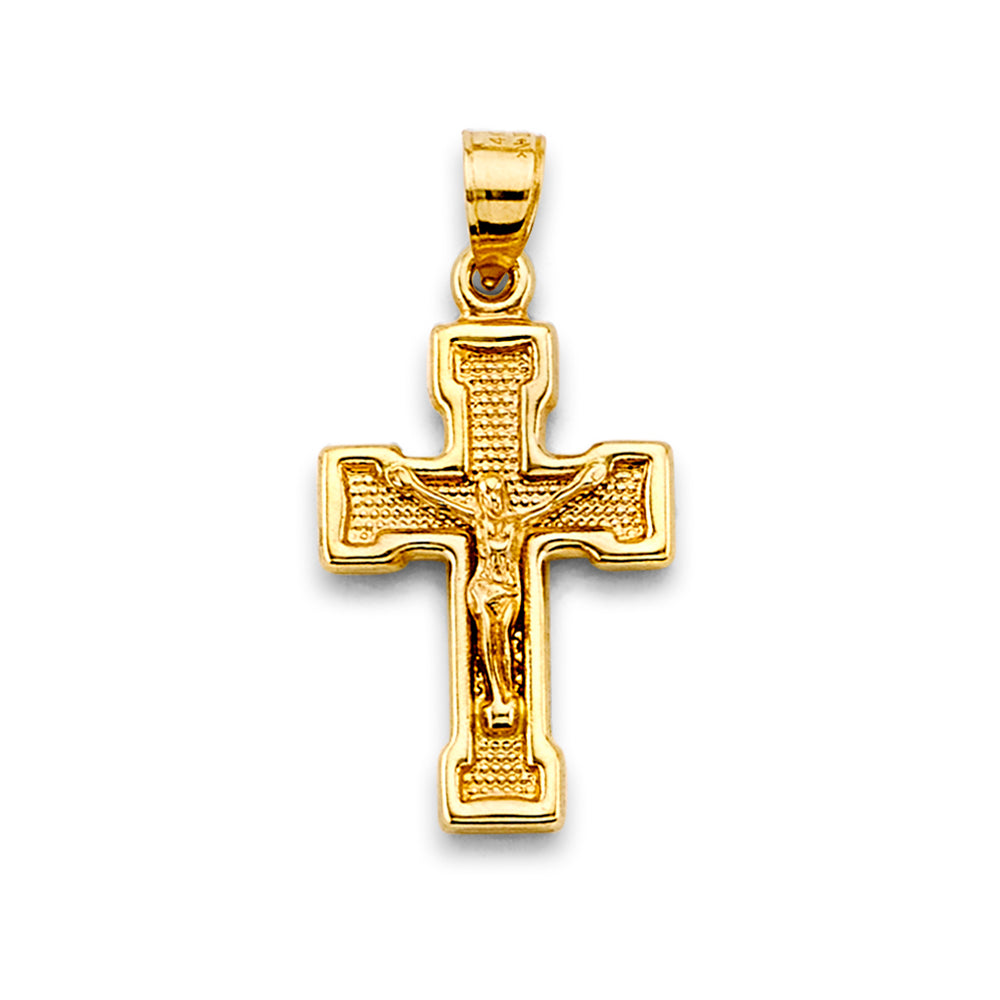 14K Yellow Gold Crucifix Cross Pendant - PT2718