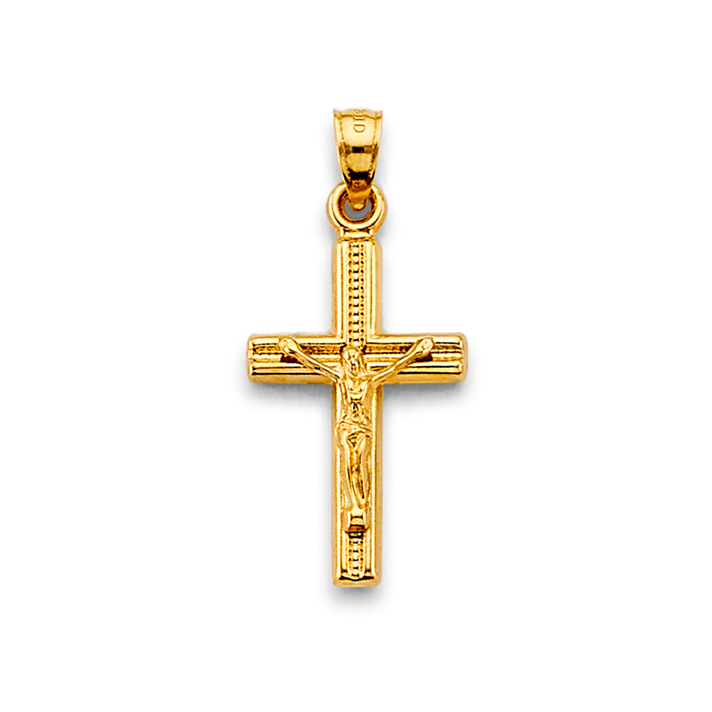 14K Yellow Gold Crucifix Cross Pendant - PT2719