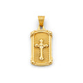 14K Yellow Gold Cross Pendant - PT2736
