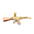 14K Yellow Gold Gun, Money & Animal Pendant - PT2744