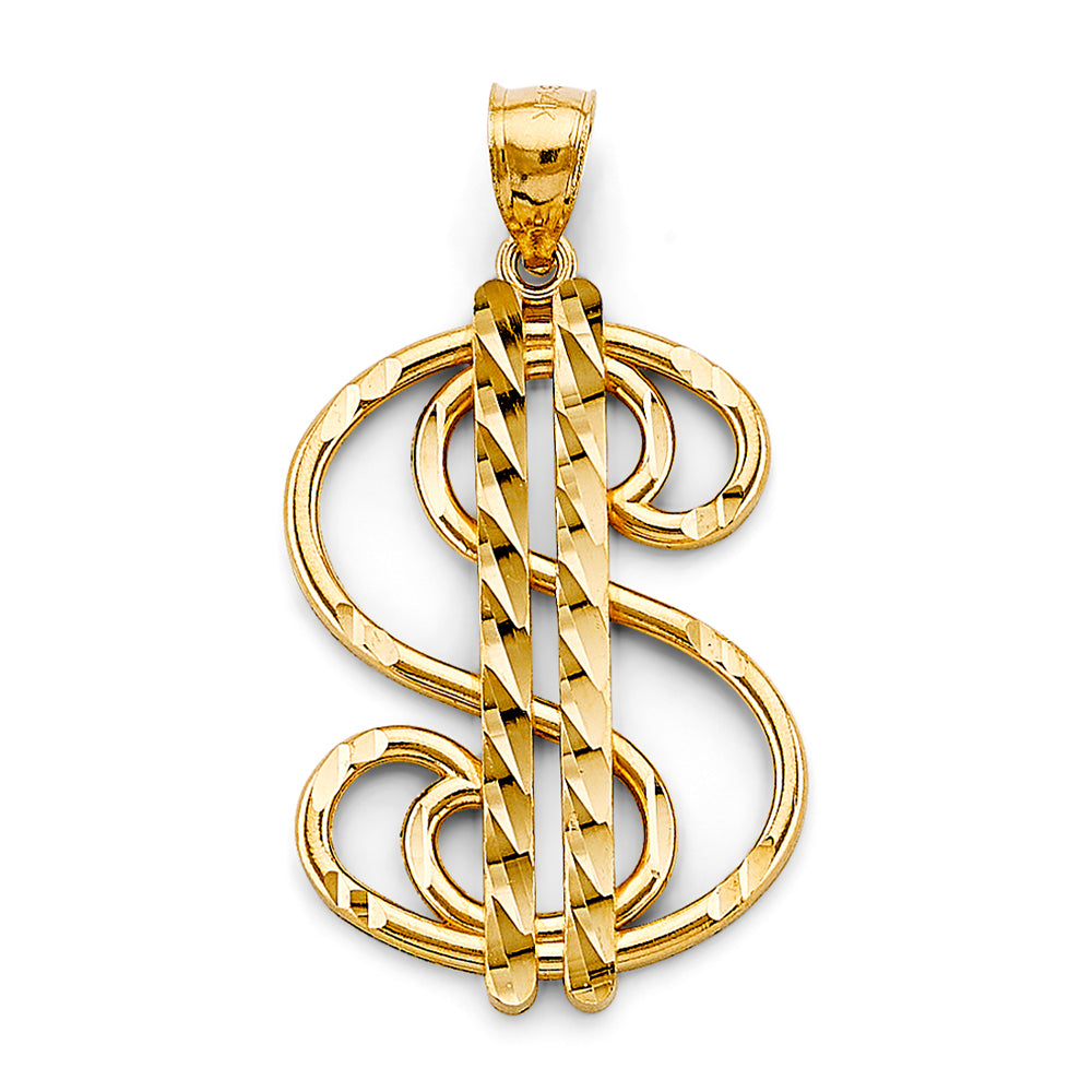 14K Yellow Gold Gun, Money & Animal Pendant - PT2749