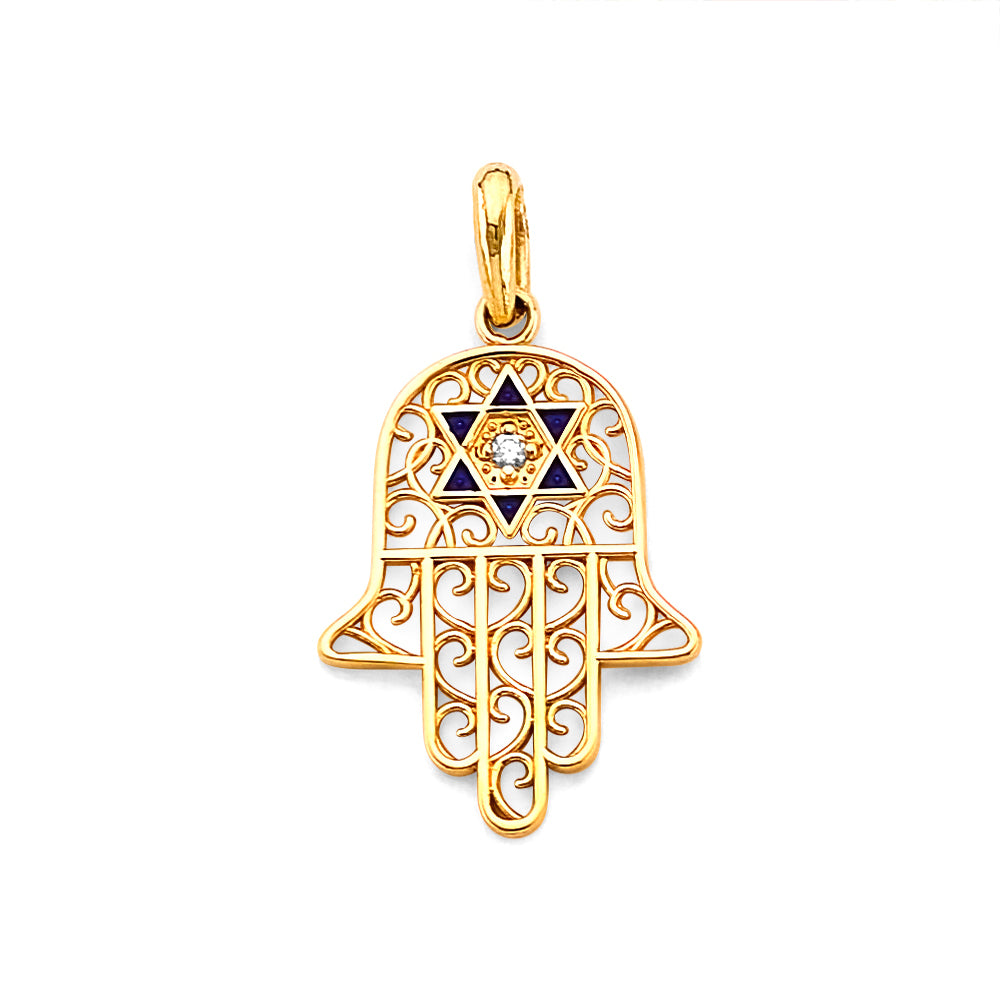 14K Yellow Gold Nature, Sports, Evil Eye & Baby Pendant - PT2784