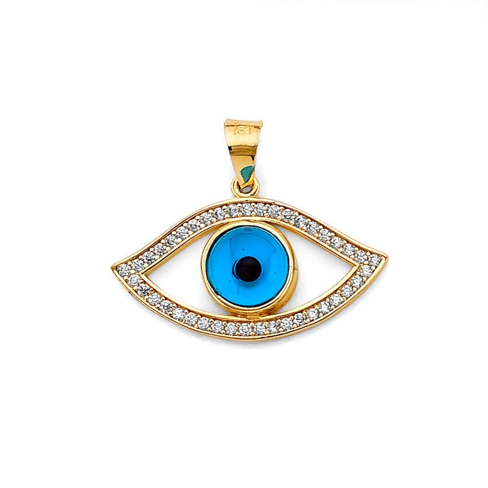 14K Yellow Gold Nature, Sports, Evil Eye & Baby Pendant - PT2789