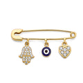 14K Yellow Gold Nature, Sports, Evil Eye & Baby Pendant - PT2794