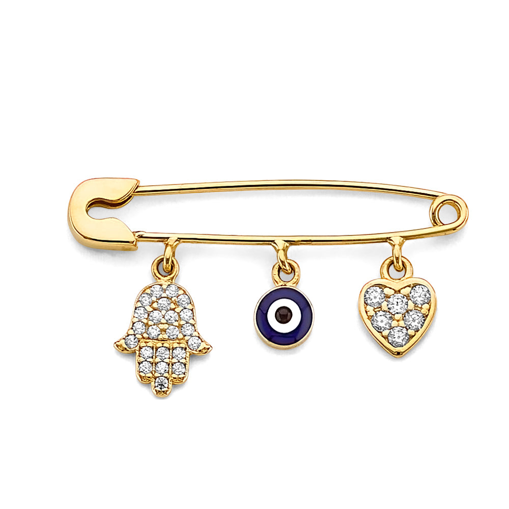 14K Yellow Gold Nature, Sports, Evil Eye & Baby Pendant - PT2794