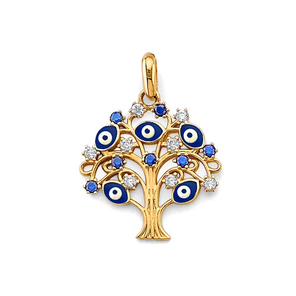 14K Yellow Gold Nature, Sports, Evil Eye & Baby Pendant - PT2798