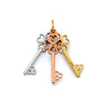 14K Yellow Gold Key, Music & Assorted Pendant - PT2915