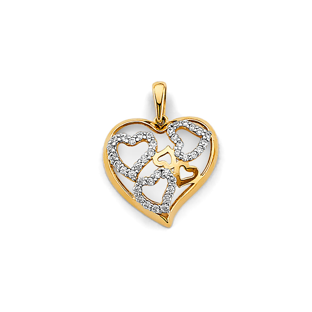 14K Yellow Gold Key, Music & Assorted Pendant - PT2918