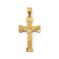 14K Yellow Gold Crucifix Cross Pendant - PT2921