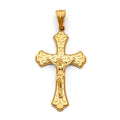 14K Yellow Gold Crucifix Cross Pendant - PT2923