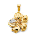 14K Yellow Gold Flower & 15 Años Pendant - PT2929