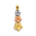 14K Yellow Gold Flower & 15 Años Pendant - PT2932