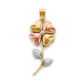 14K Yellow Gold Flower & 15 Años Pendant - PT2935