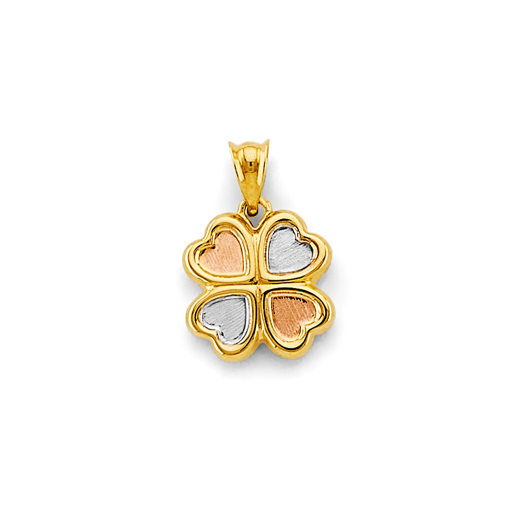 14K Yellow Gold Flower & 15 Años Pendant - PT2938