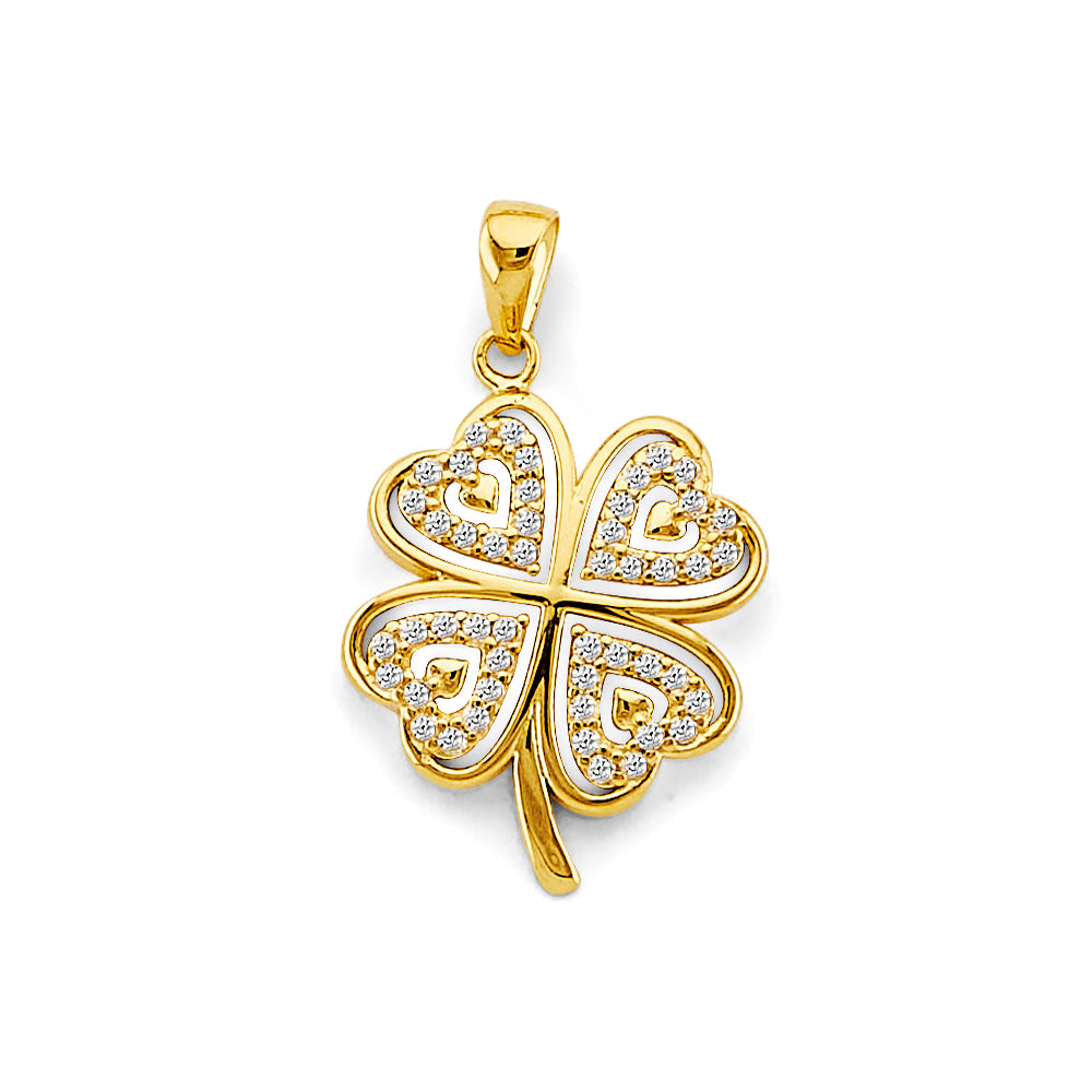 14K Yellow Gold Flower & 15 Años Pendant - PT2939