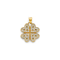 14K Yellow Gold Flower & 15 Años Pendant - PT2940