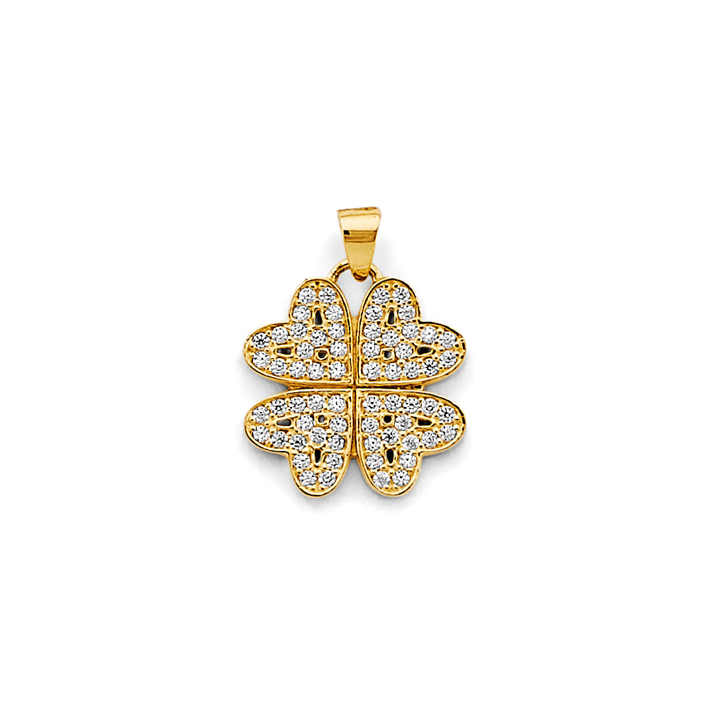 14K Yellow Gold Flower & 15 Años Pendant - PT2940