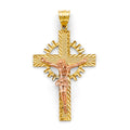 14K Yellow Gold Crucifix Cross Pendant - PT2943