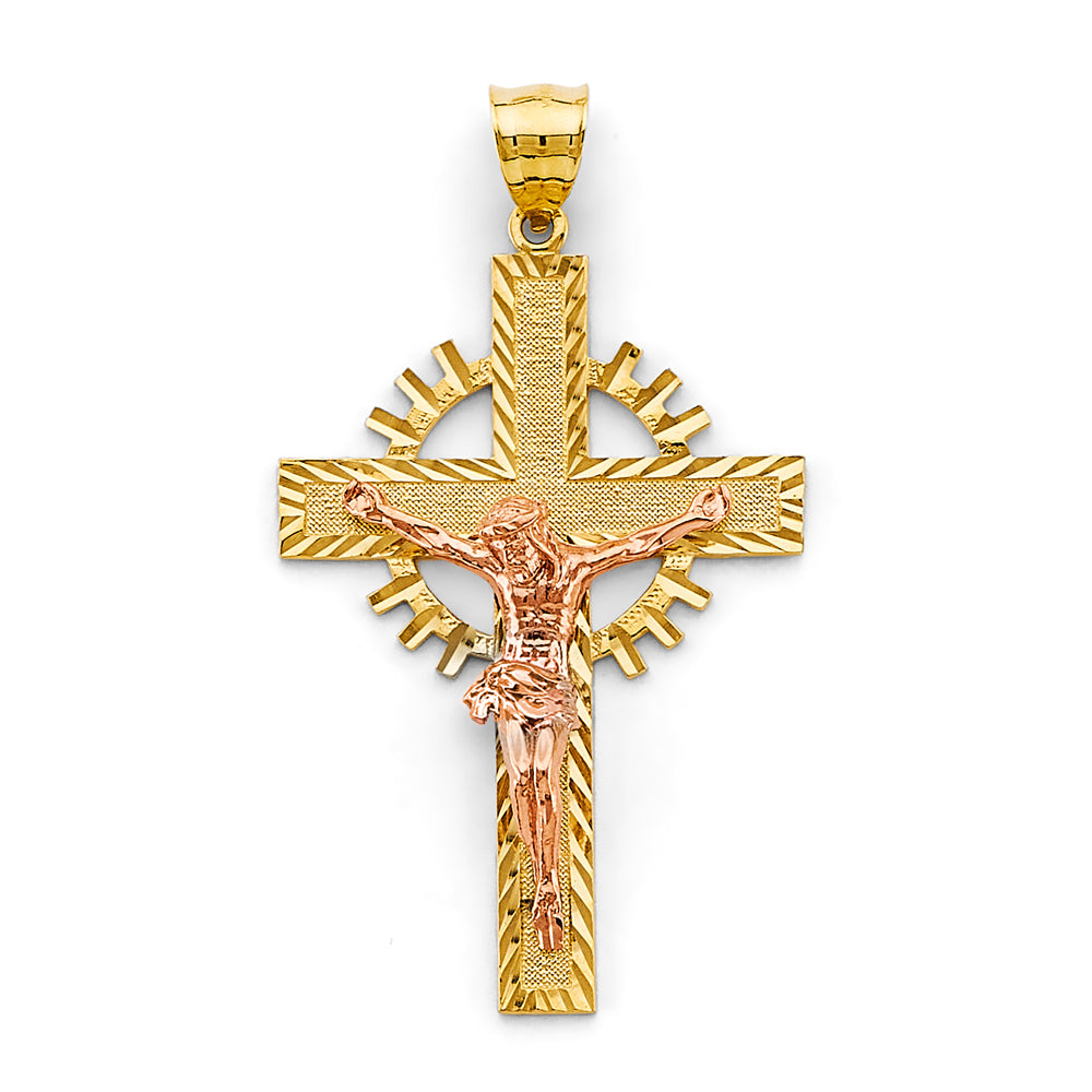 14K Yellow Gold Crucifix Cross Pendant - PT2943
