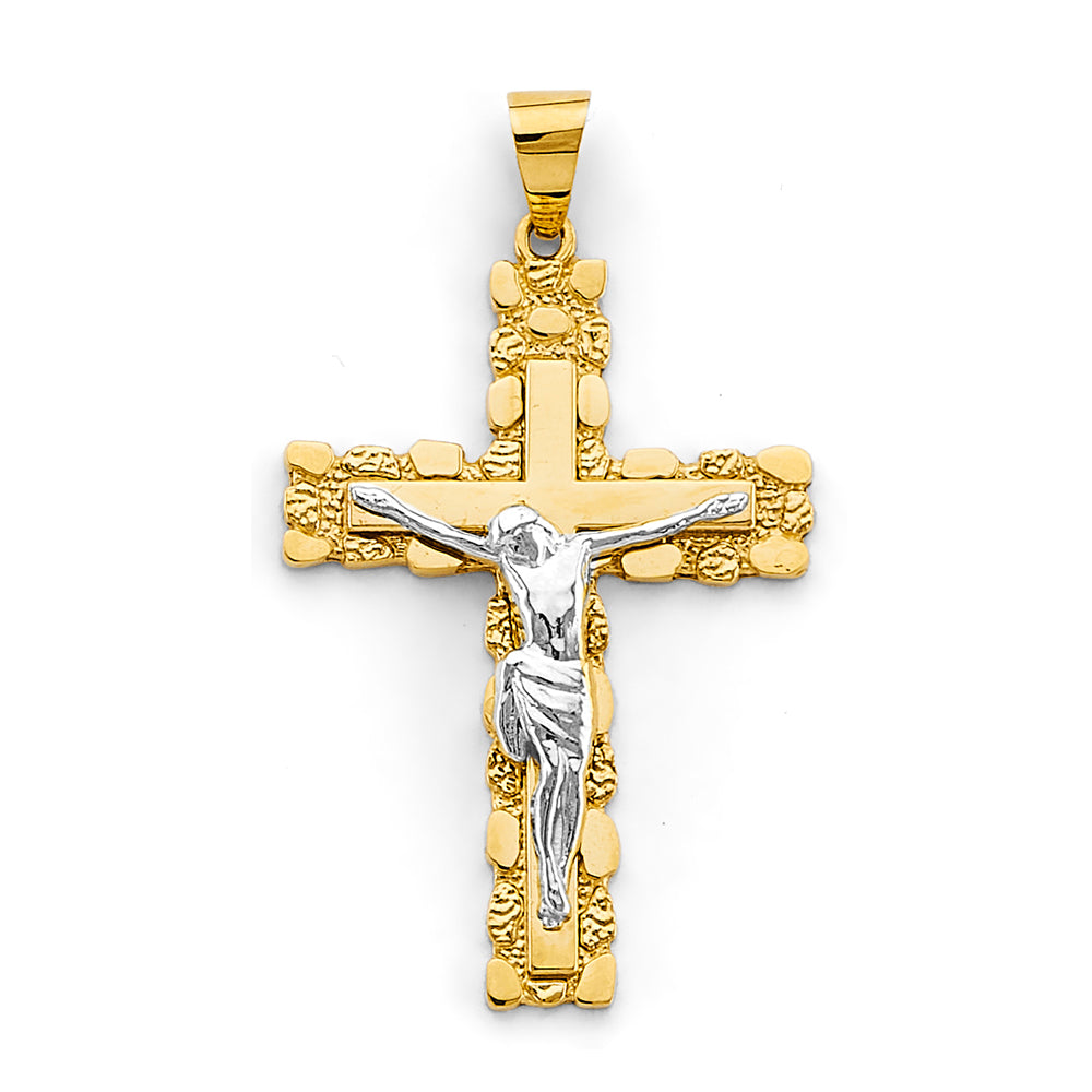 14K Yellow Gold Crucifix Cross Pendant - PT2945