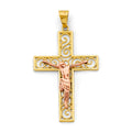 14K Yellow Gold Crucifix Cross Pendant - PT2947