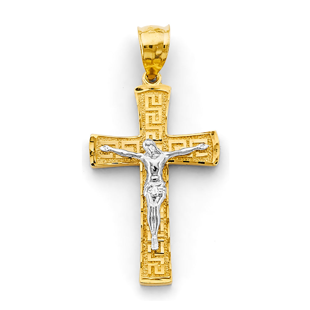 14K Yellow Gold Crucifix Cross Pendant - PT2948