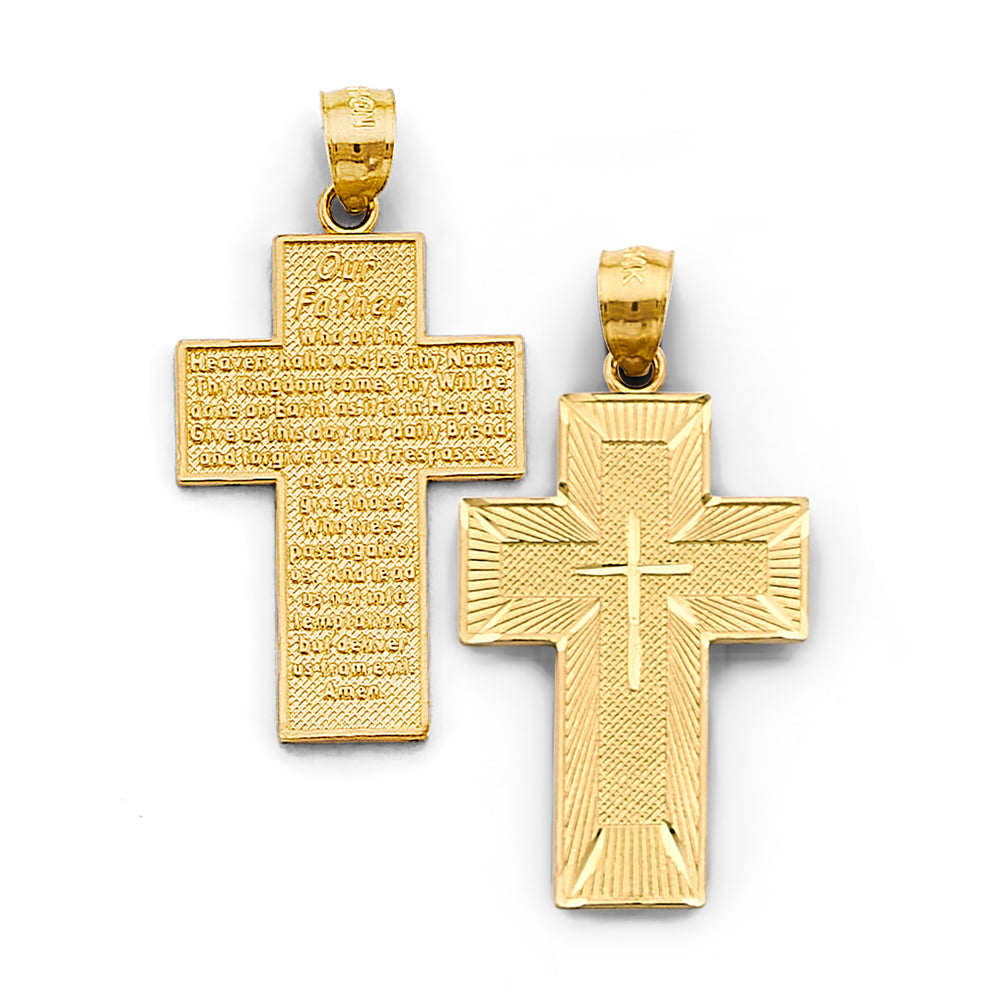 14K Yellow Gold Cross Pendant - PT2957
