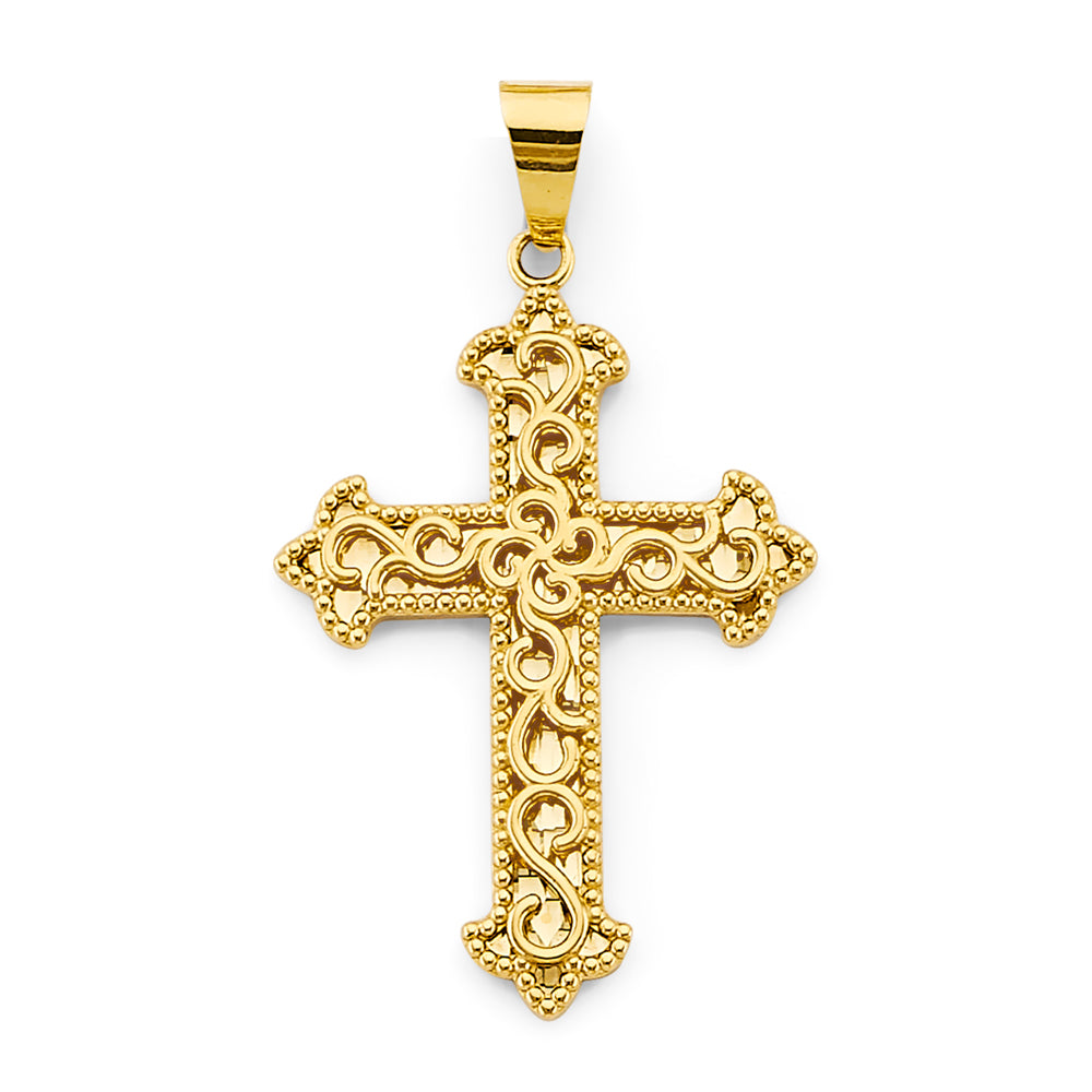 14K Yellow Gold Cross Pendant - PT2959