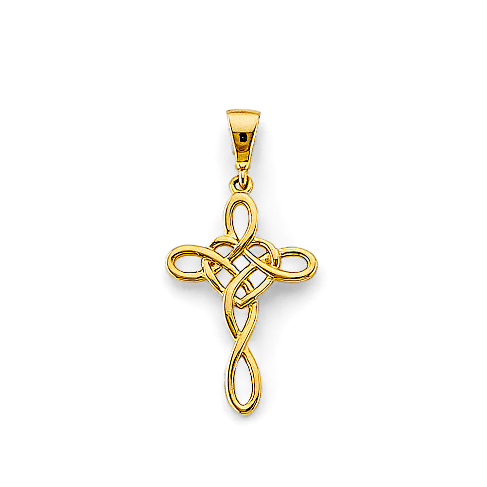14K Yellow Gold Cross Pendant - PT2965