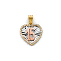 14K Yellow Gold Flower & 15 Años Pendant - PT2971
