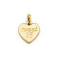 14K Yellow Gold Flower & 15 Años Pendant - PT2972