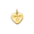 14K Yellow Gold Flower & 15 Años Pendant - PT2976
