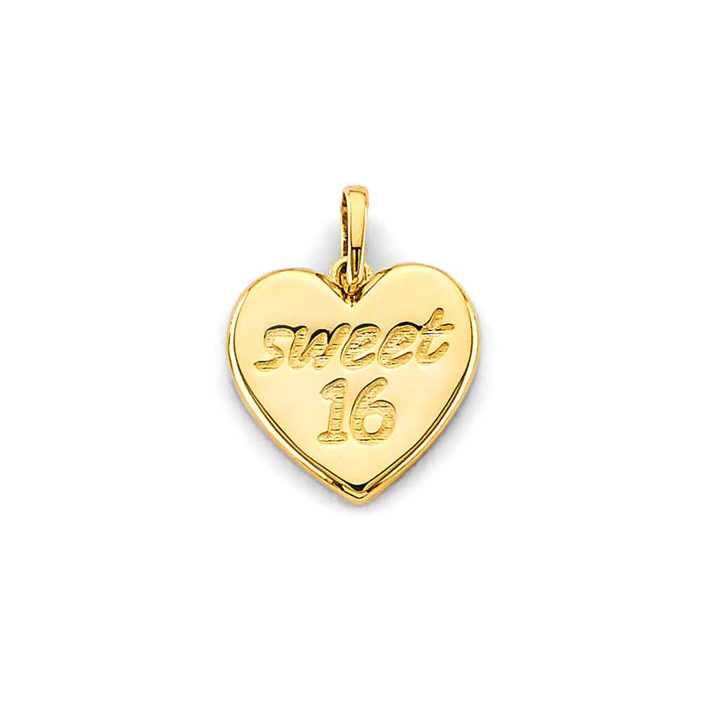14K Yellow Gold Flower & 15 Años Pendant - PT2976